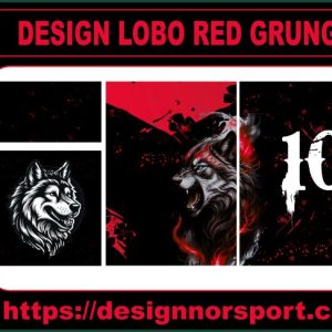 DESIGN LOBO RED GRUNGE