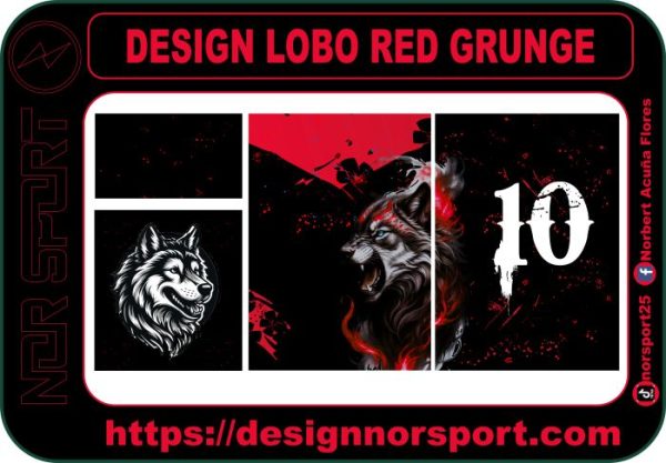 DESIGN LOBO RED GRUNGE
