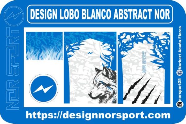 DESIGN LOBO BLANCO ABSTRACT NOR