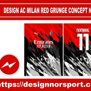 DESIGN AC MILAN RED GRUNGE CONCEPT NOR