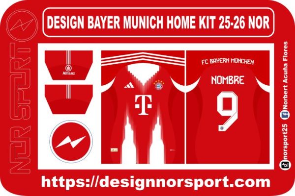 DESIGN BAYER MUNICH HOME KIT 25-26 NOR