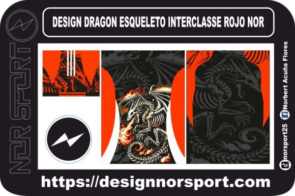 DESIGN DRAGON ESQUELETO INTERCLASSE ROJO NOR