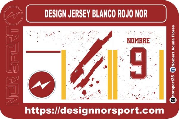 DESIGN JERSEY BLANCO ROJO NOR