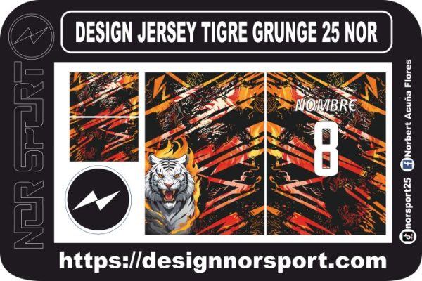 DESIGN JERSEY TIGRE GRUNGE 25 NOR