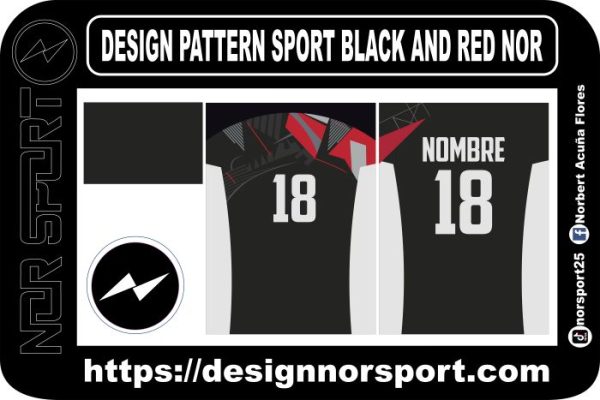 DESIGN PATTERN SPORT BLACK AND RED NOR