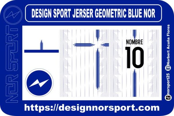 DESIGN SPORT JERSER GEOMETRIC BLUE NOR