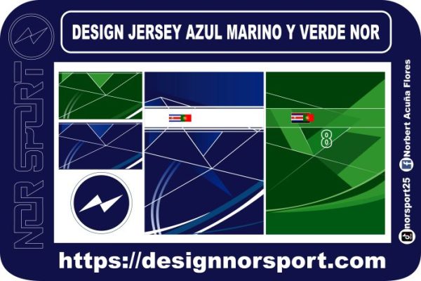 DESIGN JERSEY AZUL MARINO Y VERDE NOR