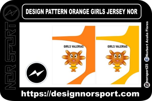 DESIGN PATTERN ORANGE GIRLS JERSEY NOR
