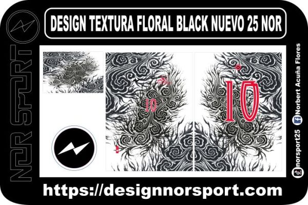 DESIGN TEXTURA FLORAL BLACK NUEVO 25 NOR