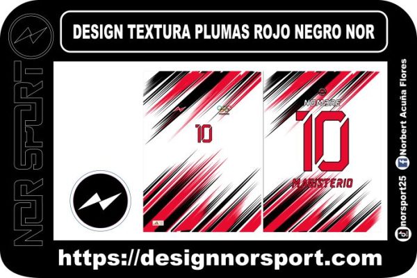 DESIGN TEXTURA PLUMAS ROJO NEGRO NOR