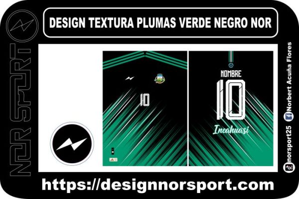 DESIGN TEXTURA PLUMAS VERDE NEGRO NOR