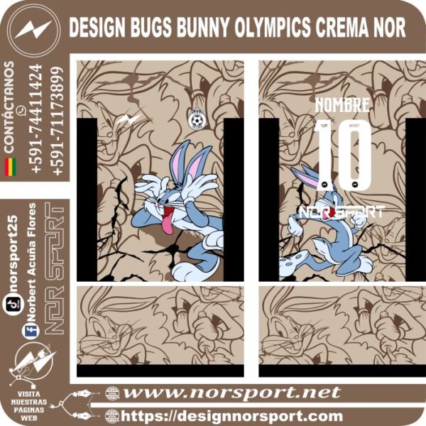 DESIGN BUGS BUNNY OLYMPICS CREMA NOR