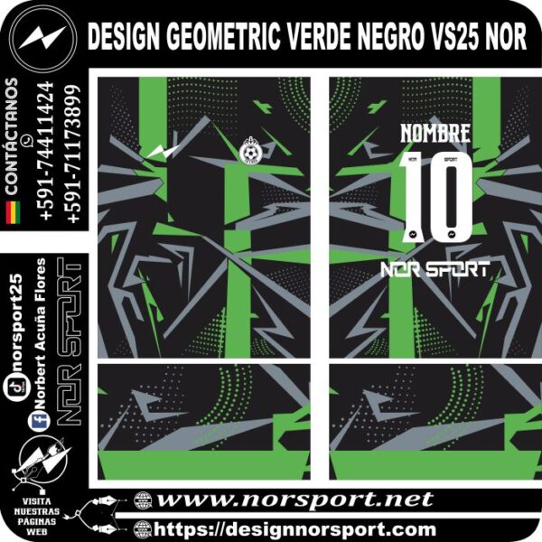 DESIGN GEOMETRIC VERDE NEGRO VS25 NOR
