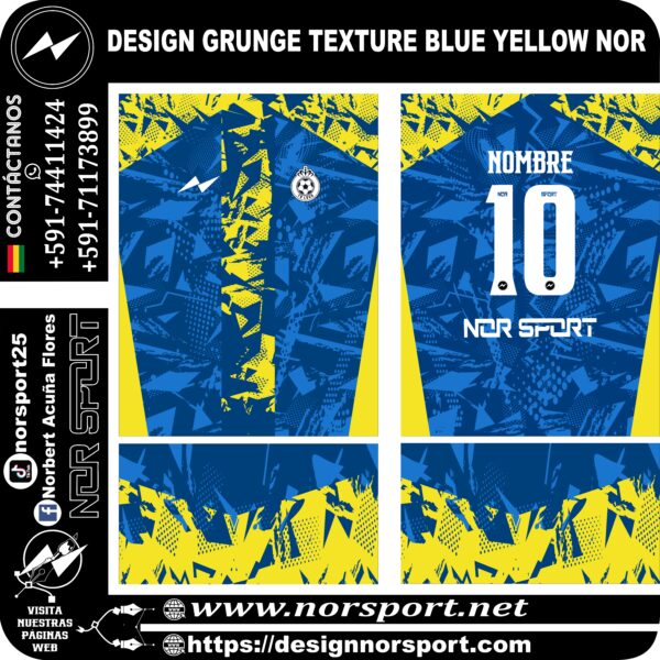 DESIGN GRUNGE TEXTURE BLUE YELLOW NOR