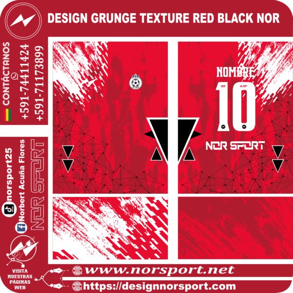 DESIGN GRUNGE TEXTURE RED BLACK NOR