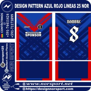 DESIGN PATTERN AZUL ROJO LINEAS 25 NOR