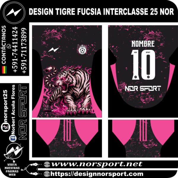 DESIGN TIGRE FUCSIA INTERCLASSE 25 NOR